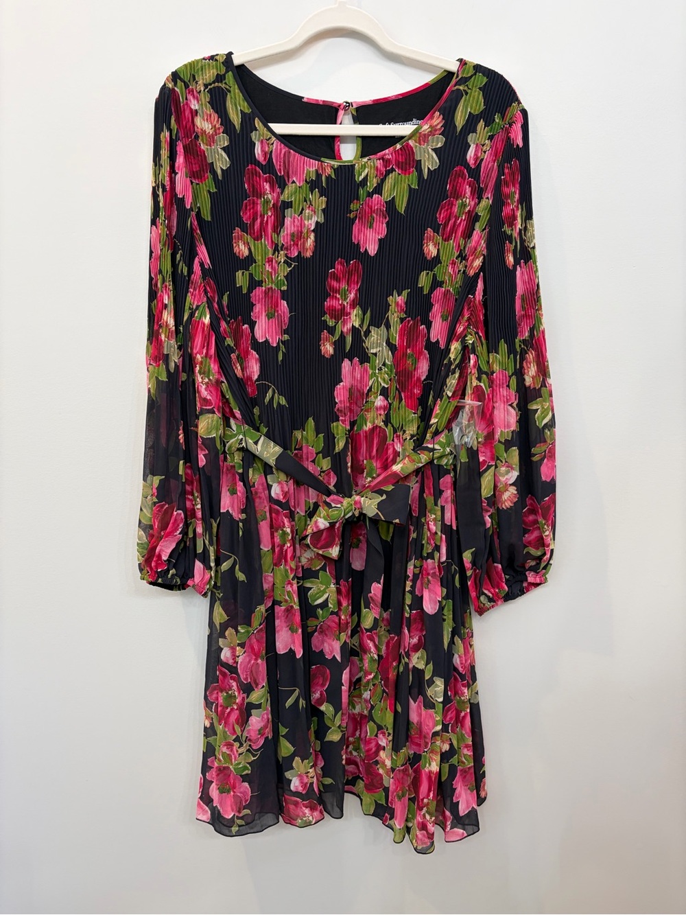 Soft Surroundings Women's Dress Ondine Pleated Dress Romantic Garden Size 2XL